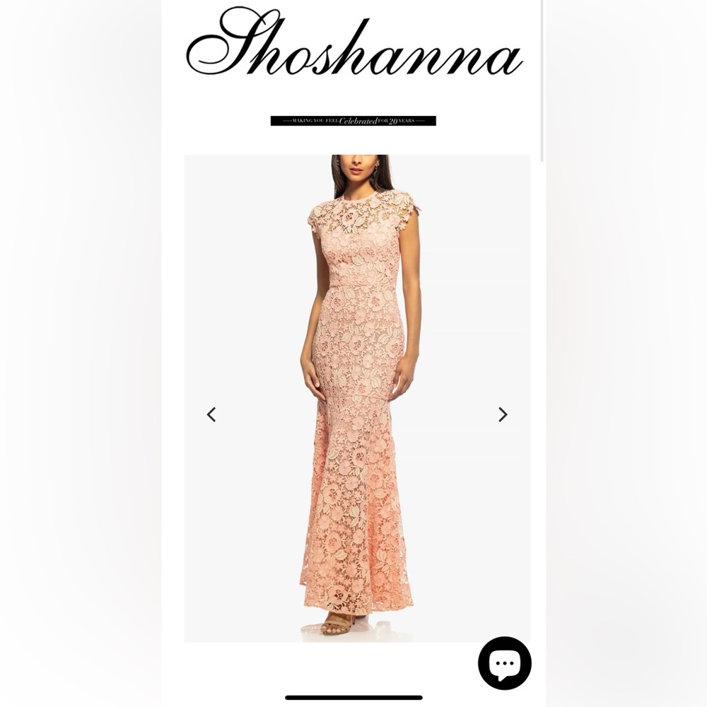 NEW!!!  Shoshanna - Midnight Carlotta Dress - Two Tone Floral Lace Gown Size 8